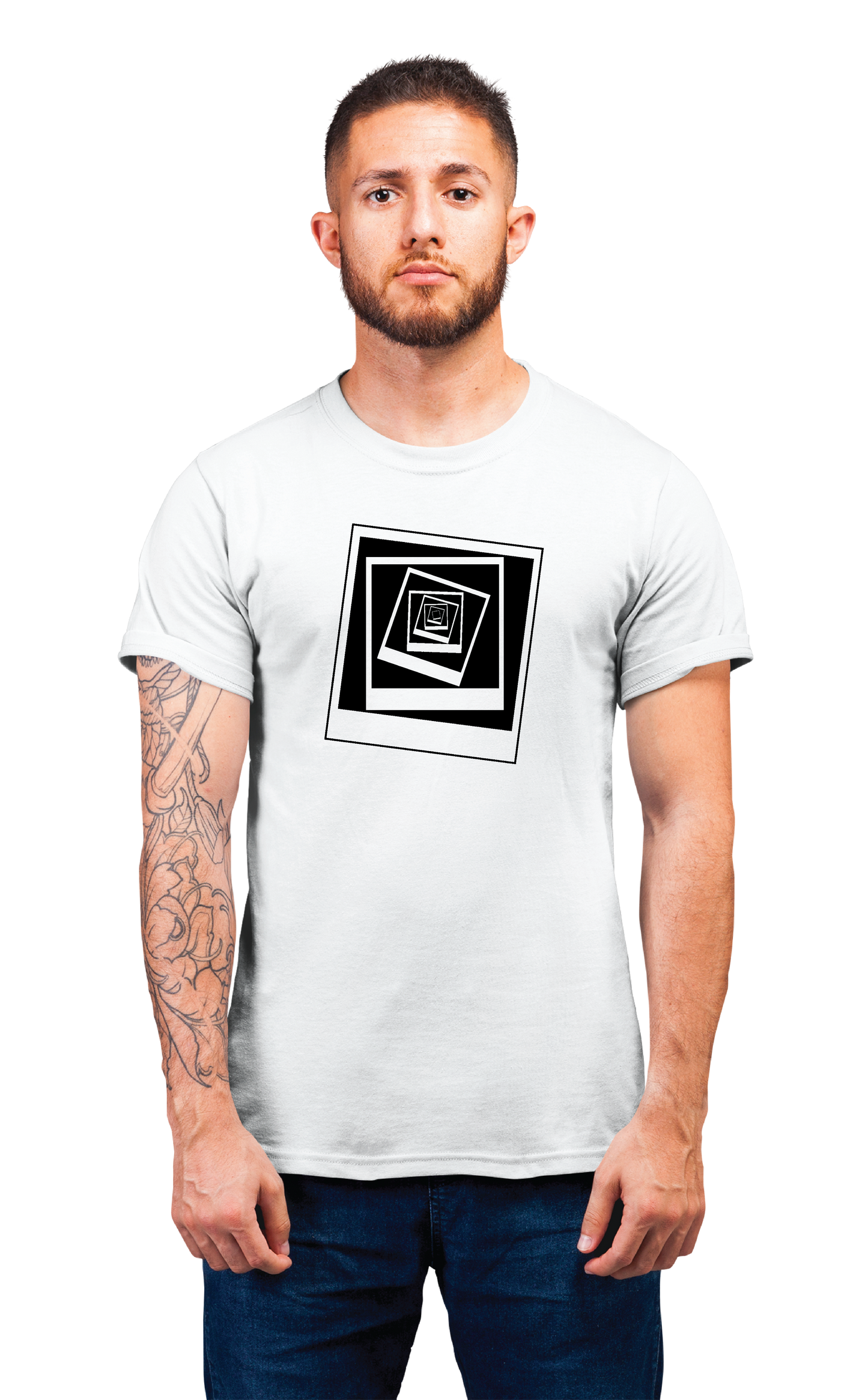 Sweaty Armpits Premium Unisex Printed T-shirt "Memento" Christopher Nolan Jonathan Nolan Frame Into Frame Minimalistic Design