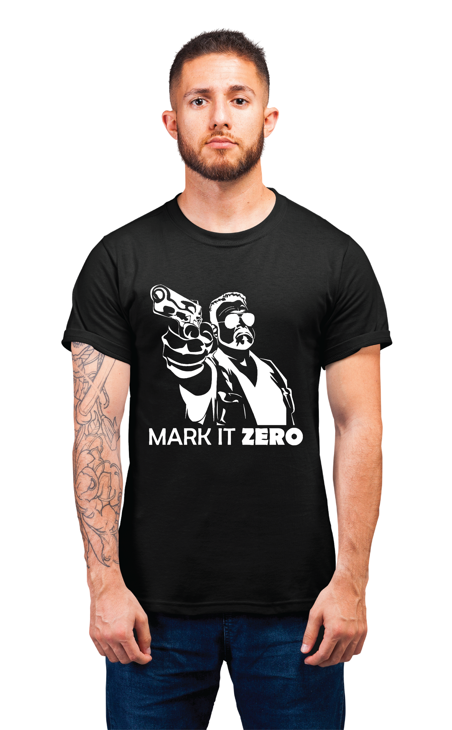 Sweaty Armpits Premium Unisex Printed T-shirt "The Big Lebowski" Walter Sobchak "Mark It Zero" Minimalistic Design