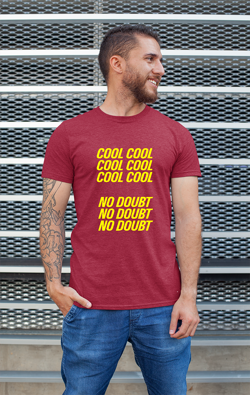 Sweaty Armpits Premium Unisex Printed T-shirts, Cool No-Doubt, B99 Minimalistic Design