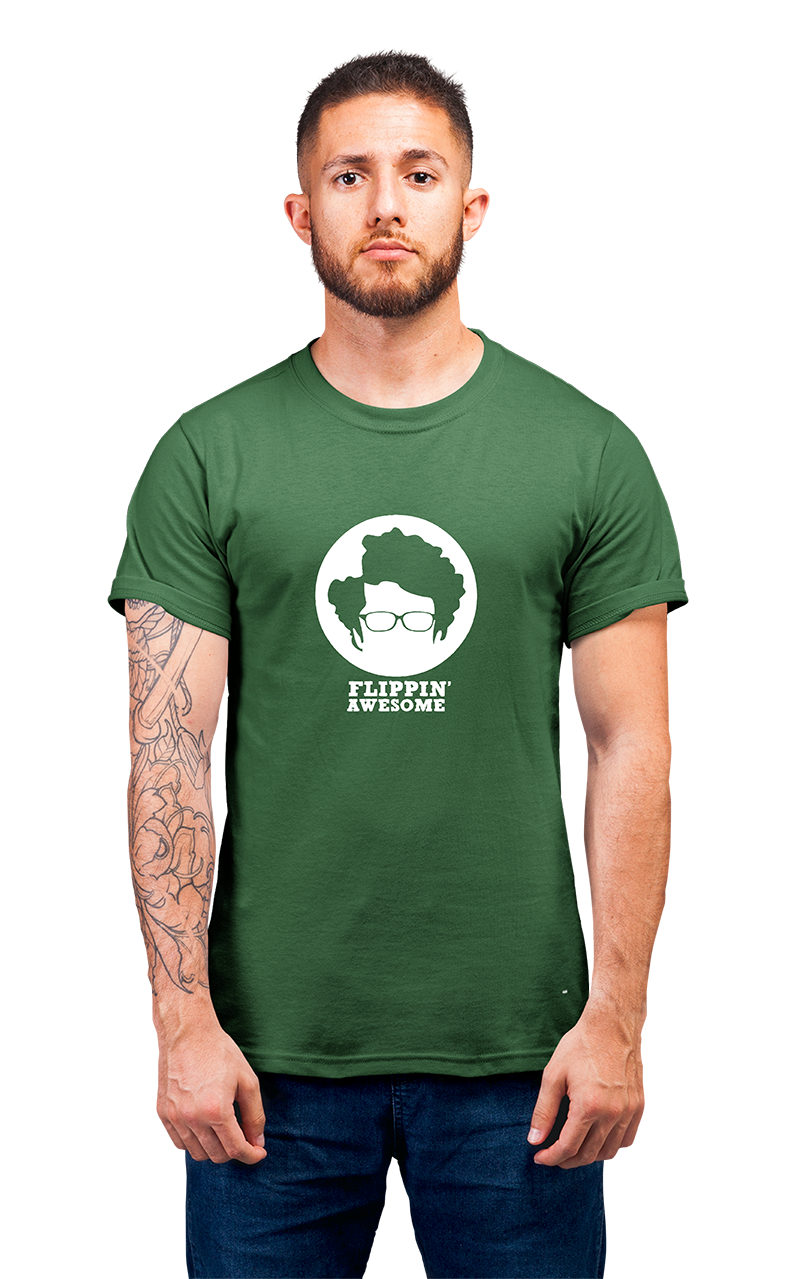 Sweaty Armpits Premium Unisex Printed T-shirt "The IT Crowd" British Classic Comedy Series "Moss" "Flipping Awesome" Minimalistic Design