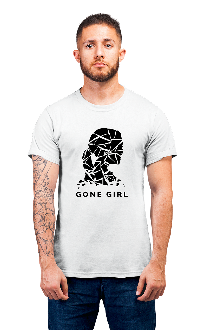 Sweaty Armpits Premium Unisex Printed T-shirt "GONE GIRL" "Gillian Flynn" "Treasure hunt" "Rosamund pike" "David Fincher" Psychological Thriller Movie, Movie Enthusiast Special Minimalistic Design