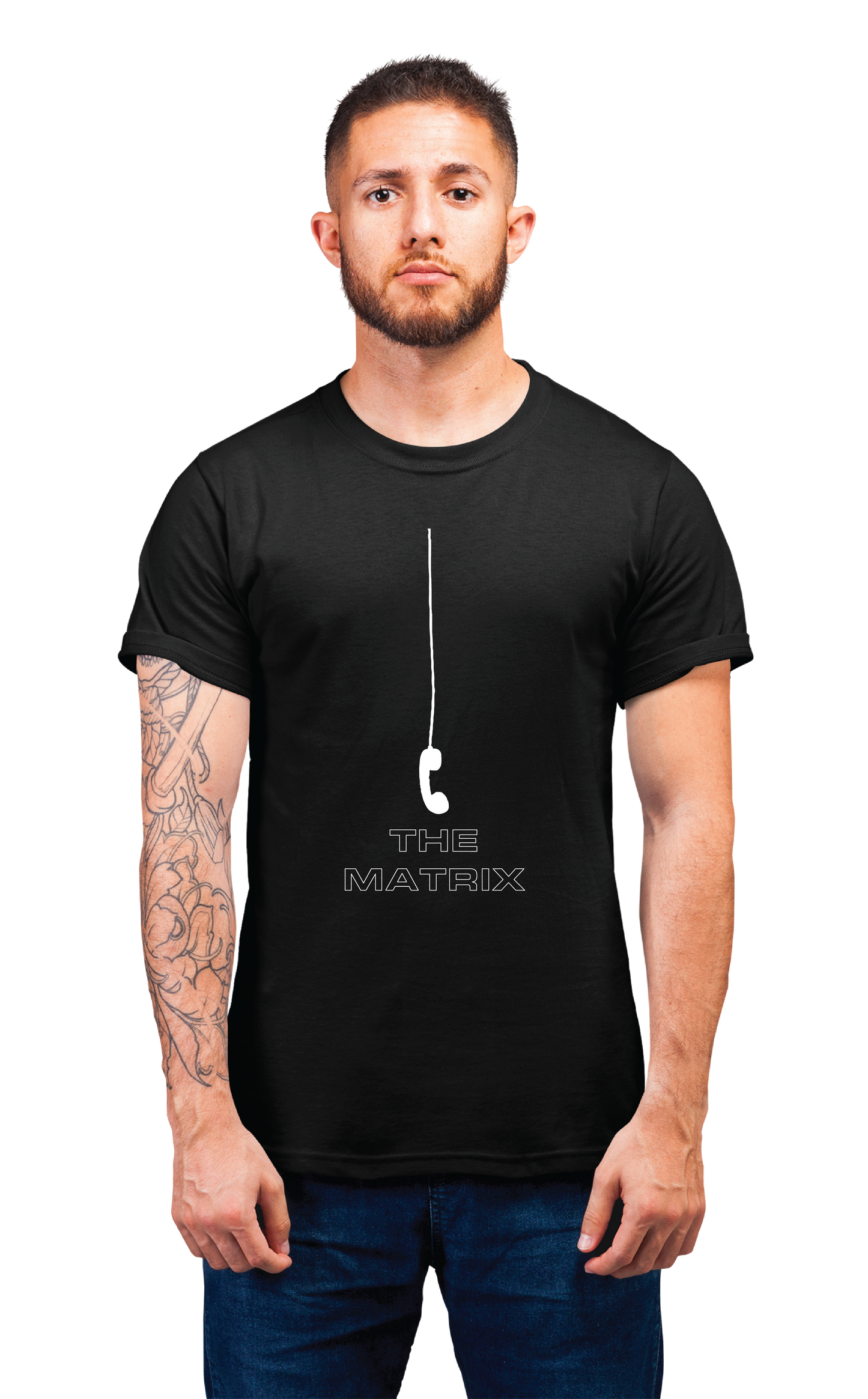 Sweaty Armpits Premium Unisex Printed T-shirt "The Matrix" "Phone Call" Action Epic, Keanu Reeves Minimalistic Design