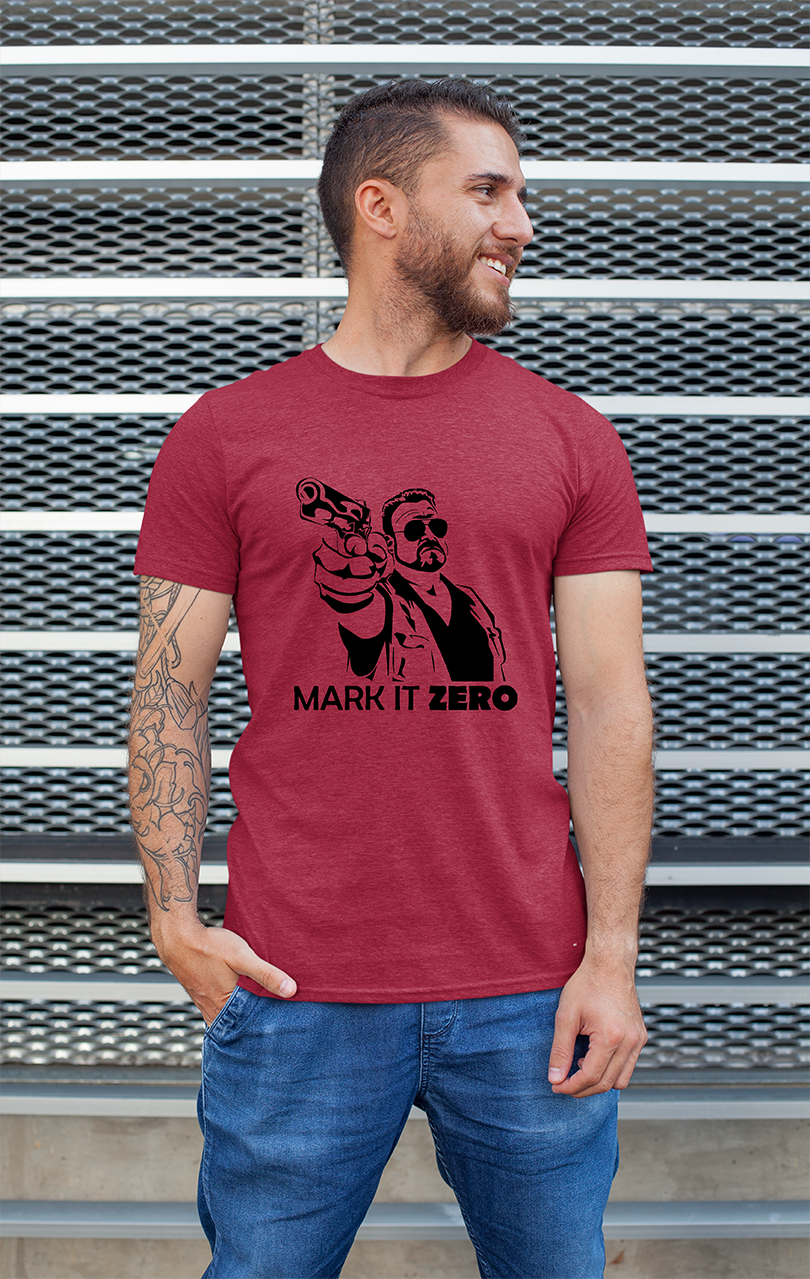 Sweaty Armpits Premium Unisex Printed T-shirt "The Big Lebowski" Walter Sobchak "Mark It Zero" Minimalistic Design
