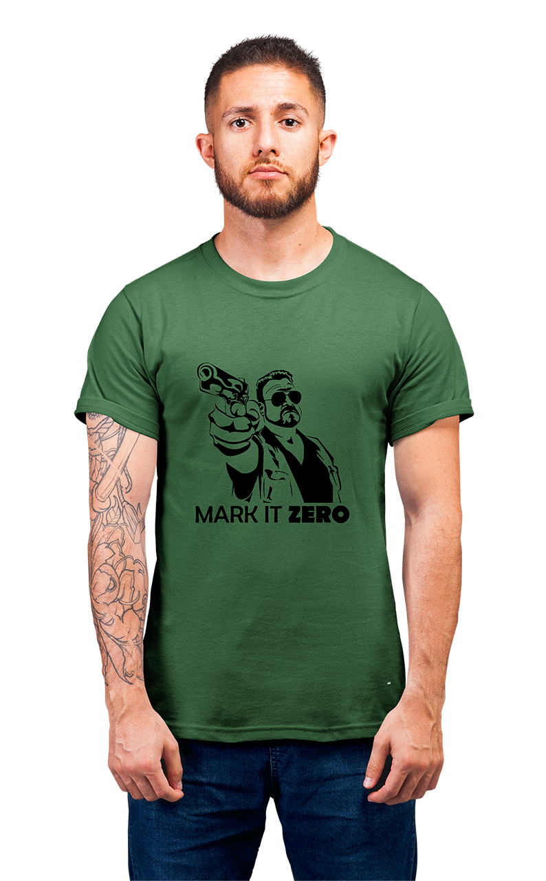 Sweaty Armpits Premium Unisex Printed T-shirt "The Big Lebowski" Walter Sobchak "Mark It Zero" Minimalistic Design