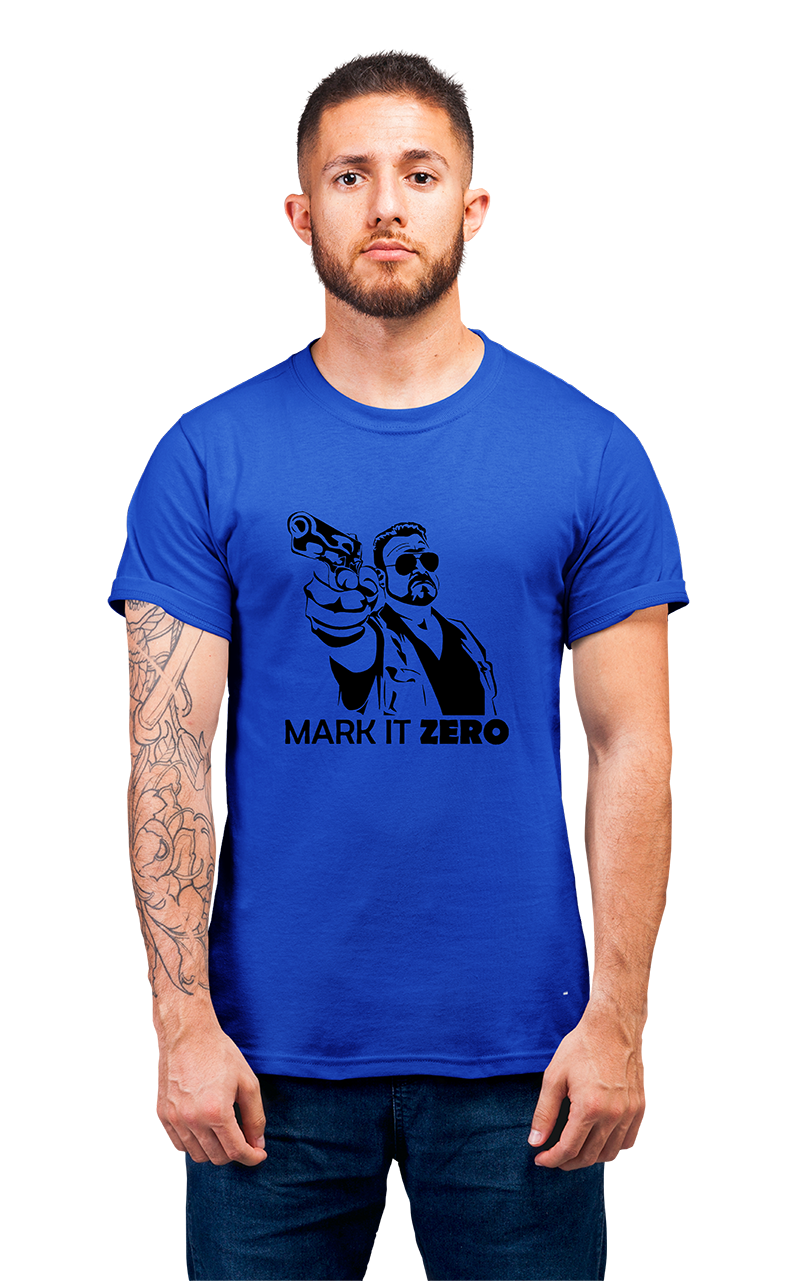 Sweaty Armpits Premium Unisex Printed T-shirt "The Big Lebowski" Walter Sobchak "Mark It Zero" Minimalistic Design