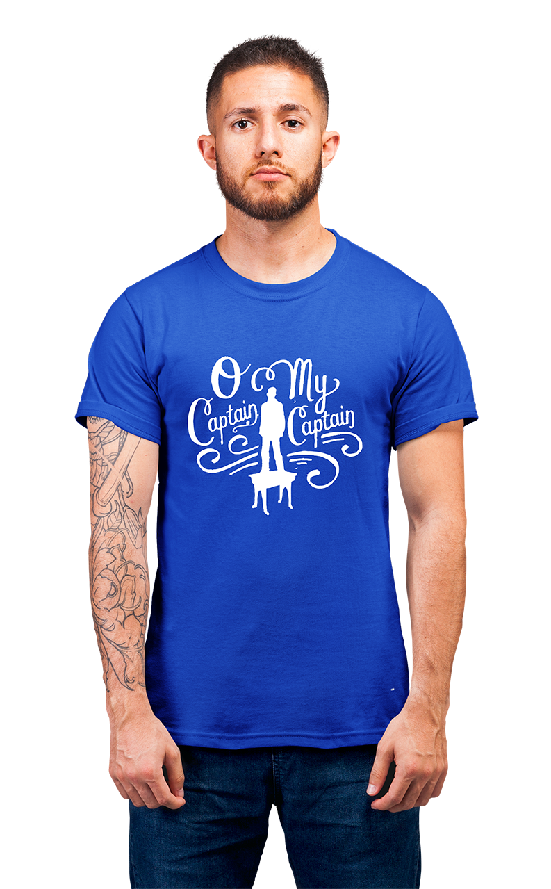 Sweaty Armpits Premium Unisex Printed T-shirts "Dead Poets Society" O Captain My Captain" Minimalistic Design