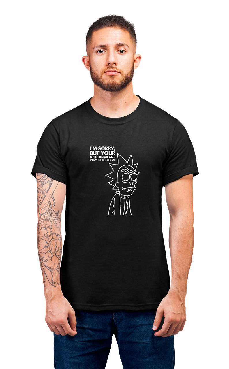 Sweaty Armpits Premium Unisex Printed T-shirts Rick and Morty "Rick Quote" Rick Line Art T.V Show Animated Comedy Sci-Fi Show Minimalistic Design