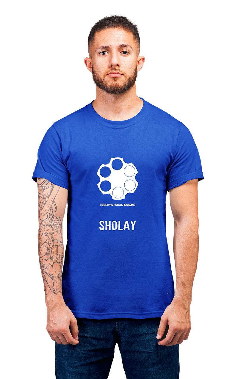 Sweaty Armpits Premium Unisex Printed T-shirt Bollywood Classic Western Epic Movie "Sholay" Minimalistic Design
