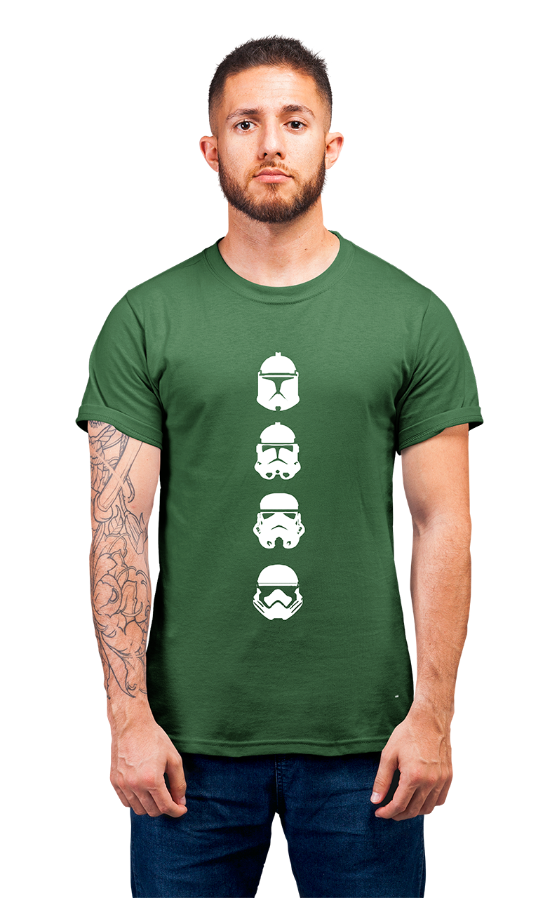 Sweaty Armpits Premium Unisex Printed T-shirt Star Wars, Faces Through The Ages George Lucas Movie Minimalistic Design