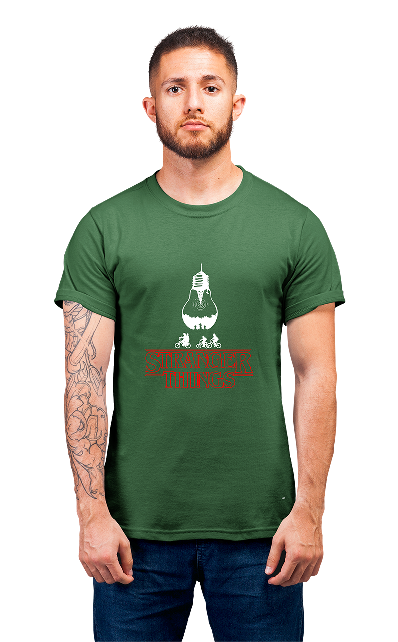 Sweaty Armpits Premium Unisex Printed T-shirt Stranger Things "Light bulb" Netflix Original Sci-Fi Minimalistic Design