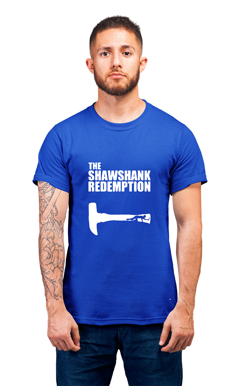 Sweaty Armpits Premium Unisex Printed T-shirt "The Shawshank Redemption" Frank Darabont Stephen King Andy Dufresne Slow Prison Break Minimalistic Design