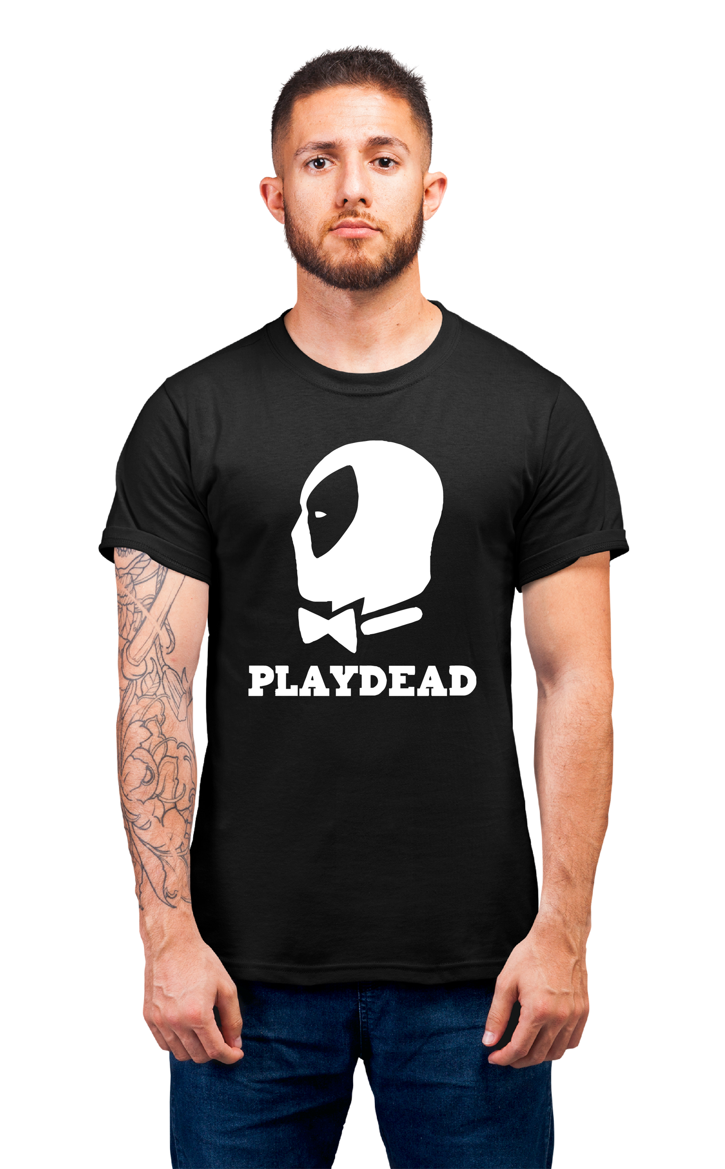 Sweaty Armpits Premium Unisex Printed T-shirt Marvels UniVerse "Deadpool" "Play-Dead" Minimalistic Design