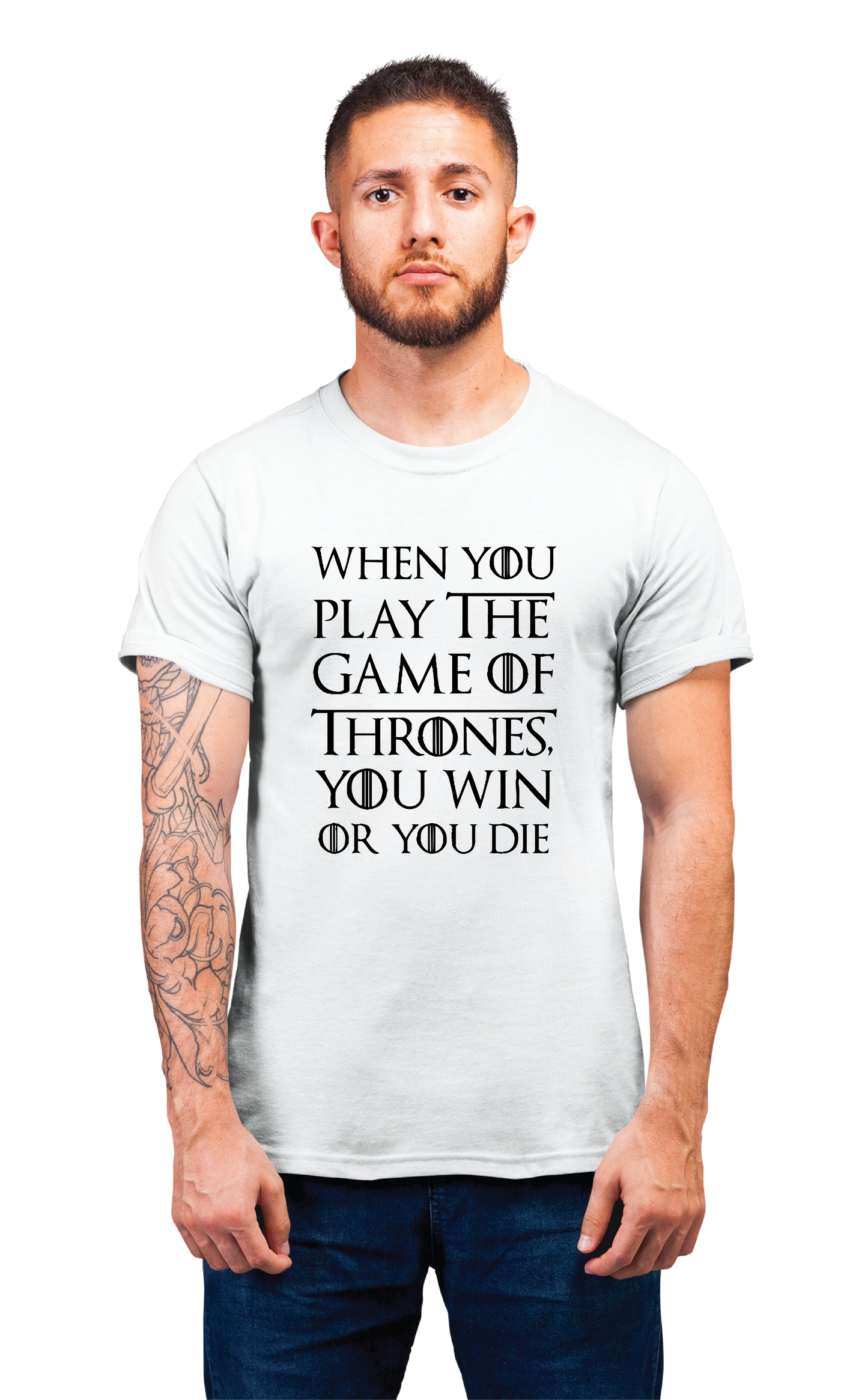 Sweaty Armpits Premium Unisex Printed T-shirt "Game Of Thrones" Famous Quotes, Fantasy T.V Show, HBO Original Minimalistic Design Win Or Die