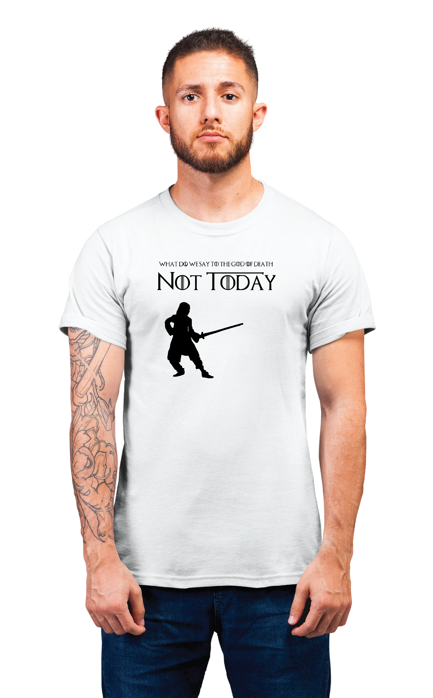 Sweaty Armpits Premium Unisex Printed T-shirt "Game Of Thrones" Arya Stark "Not Today" Minimalistic Design