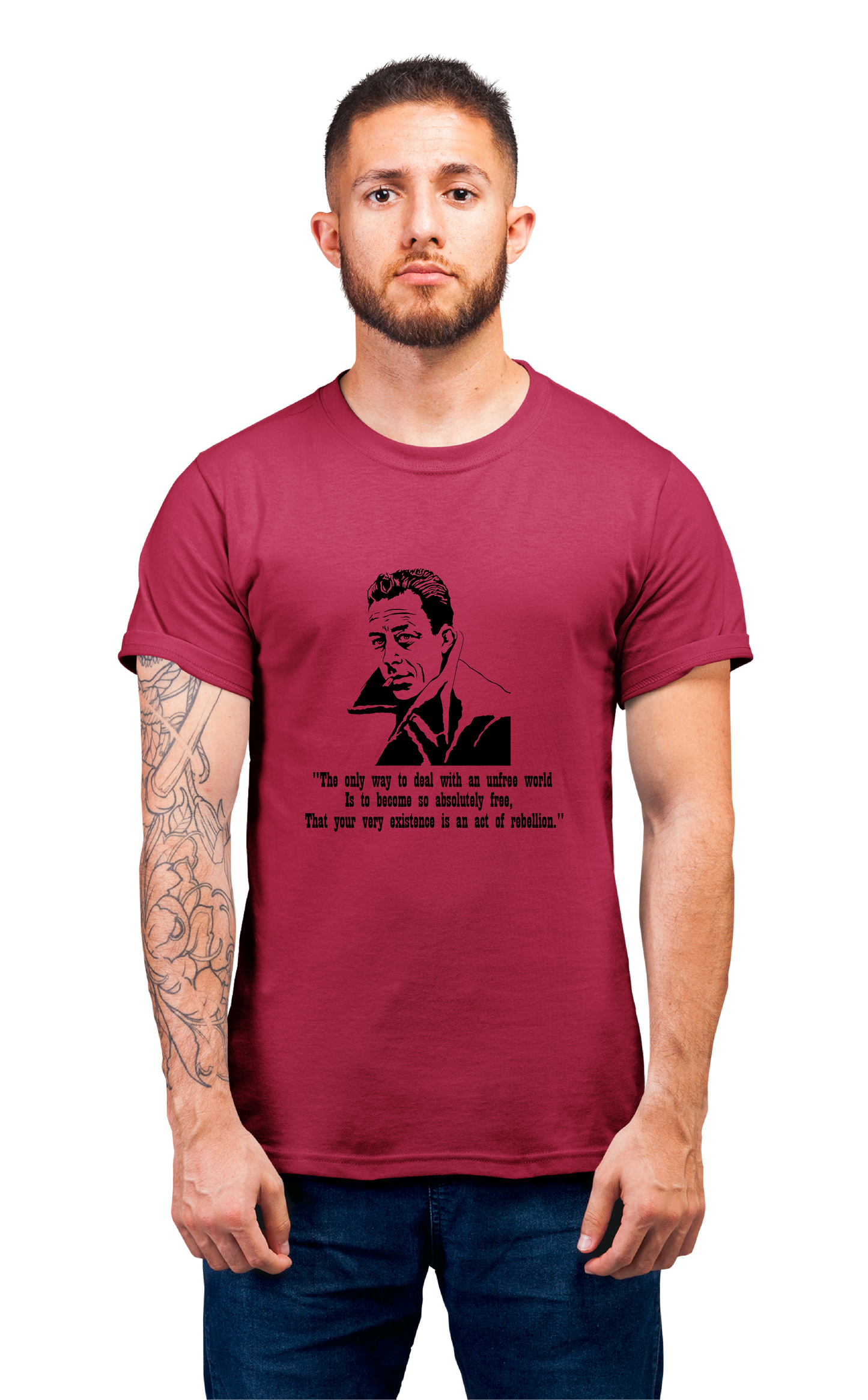 Sweaty Armpits Premium Unisex Printed T-shirts Of Albert Camus Quote Minimalistic Design