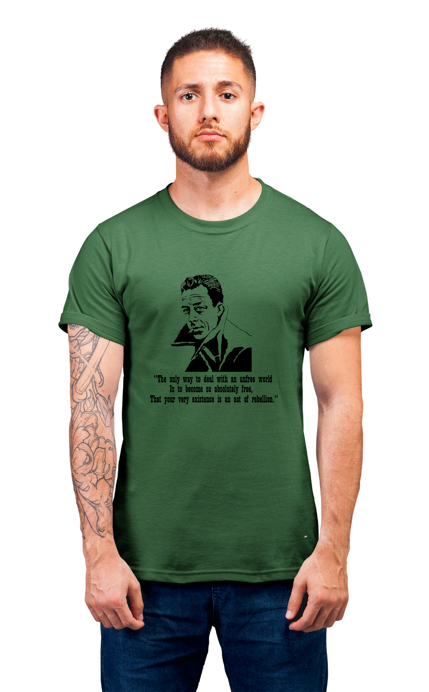 Sweaty Armpits Premium Unisex Printed T-shirts Of Albert Camus Quote Minimalistic Design