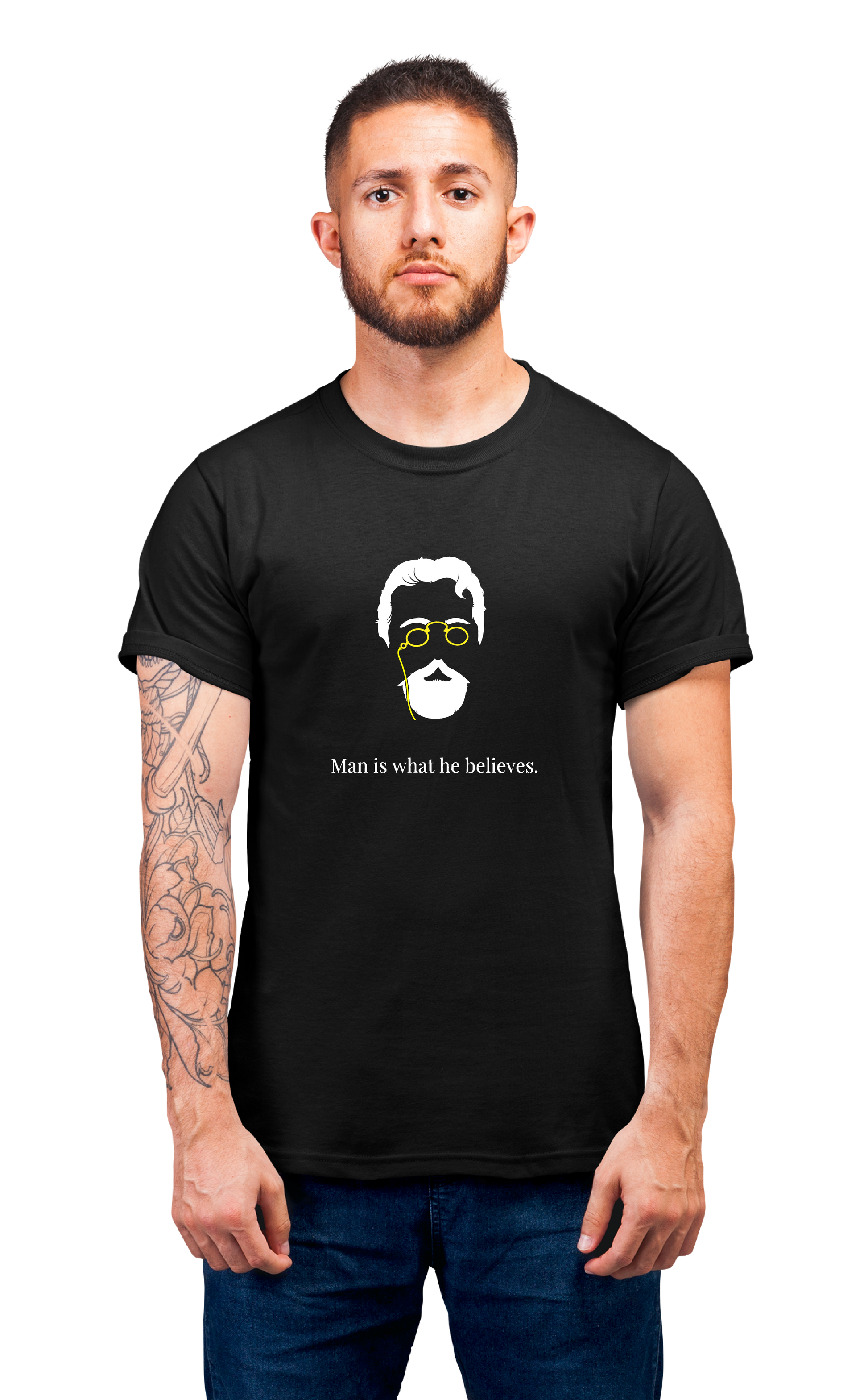 Minimalist movie-inspired T-shirt with a round neck and breathable 180 GSM material