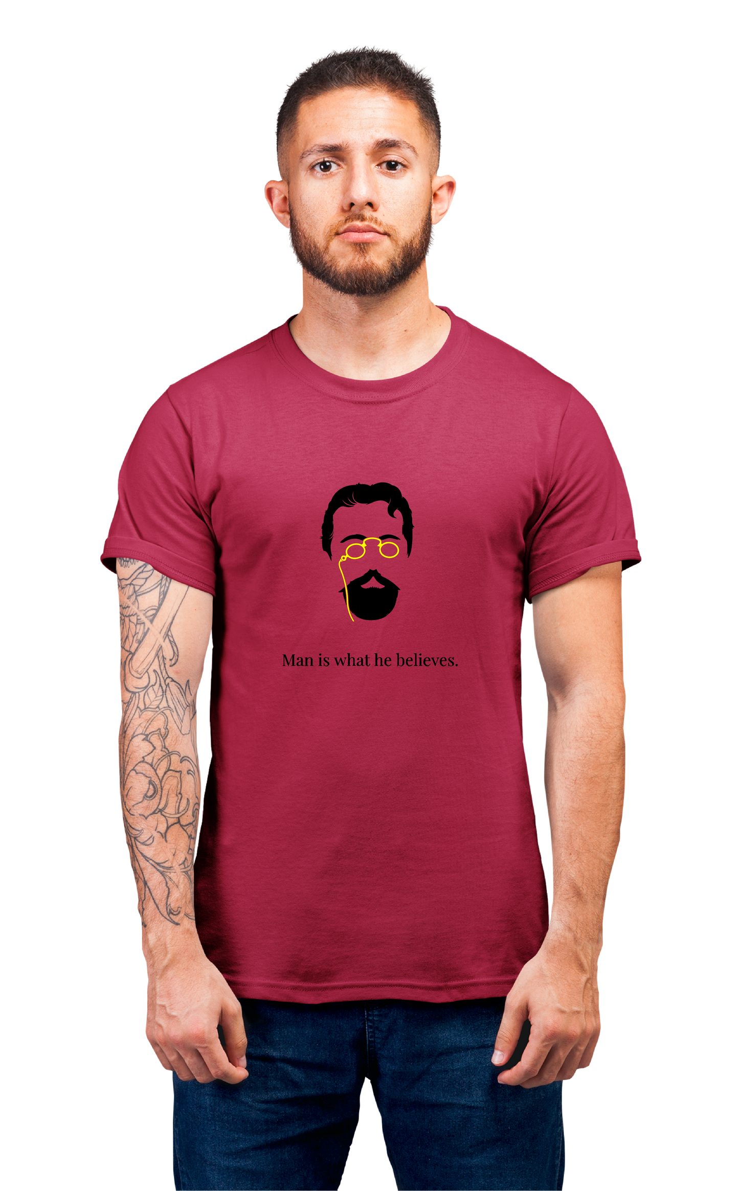 Sweaty Armpits Premium Unisex Printed T-shirt Anton Chekov Famous Writer Minimalistic Design