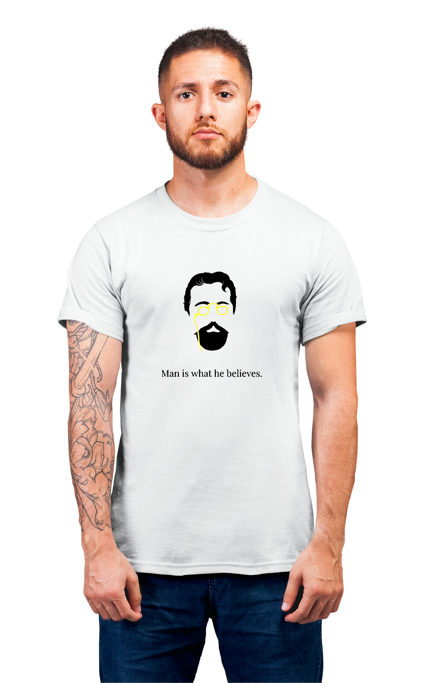 Sweaty Armpits Premium Unisex Printed T-shirt Anton Chekov Famous Writer Minimalistic Design