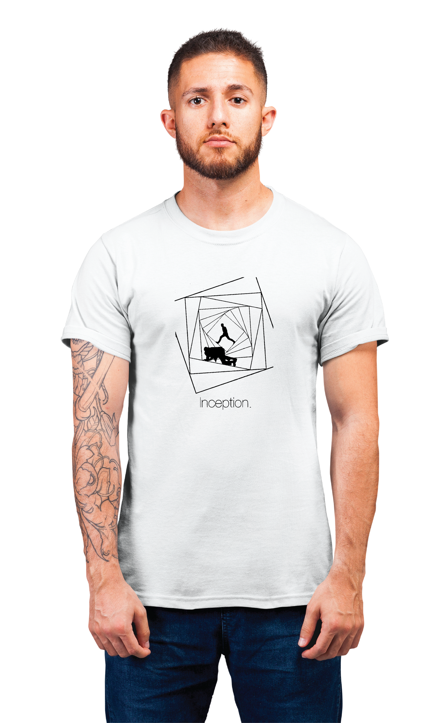 Sweaty Armpits Premium Unisex Printed T-shirt  Inception "Hallway Fight Scene" Christopher Nolan Movie Sci-Fi Epic Heist Movie,  Minimalistic Design
