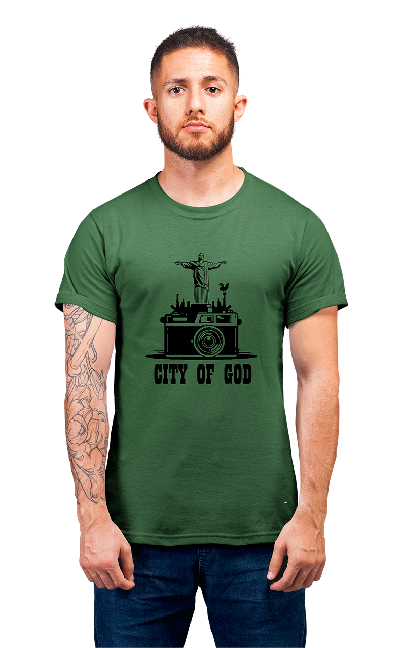 Sweaty Armpits Premium Unisex Printed T-shirts, City Of God, Christ the redeemer Minimalistic Design