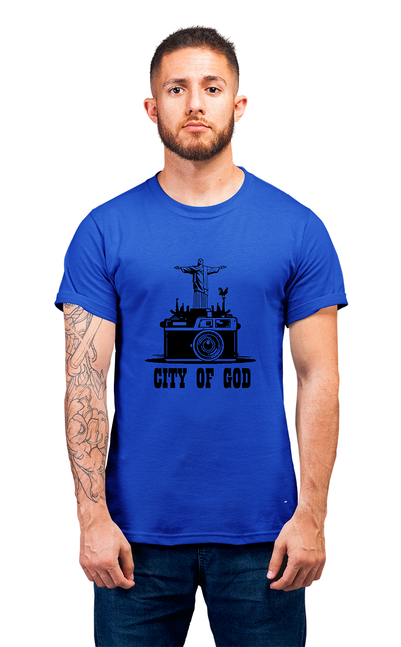 Sweaty Armpits Premium Unisex Printed T-shirts, City Of God, Christ the redeemer Minimalistic Design
