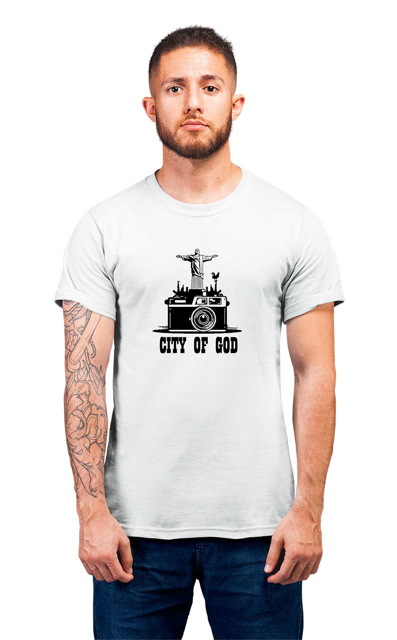 Sweaty Armpits Premium Unisex Printed T-shirts, City Of God, Christ the redeemer Minimalistic Design