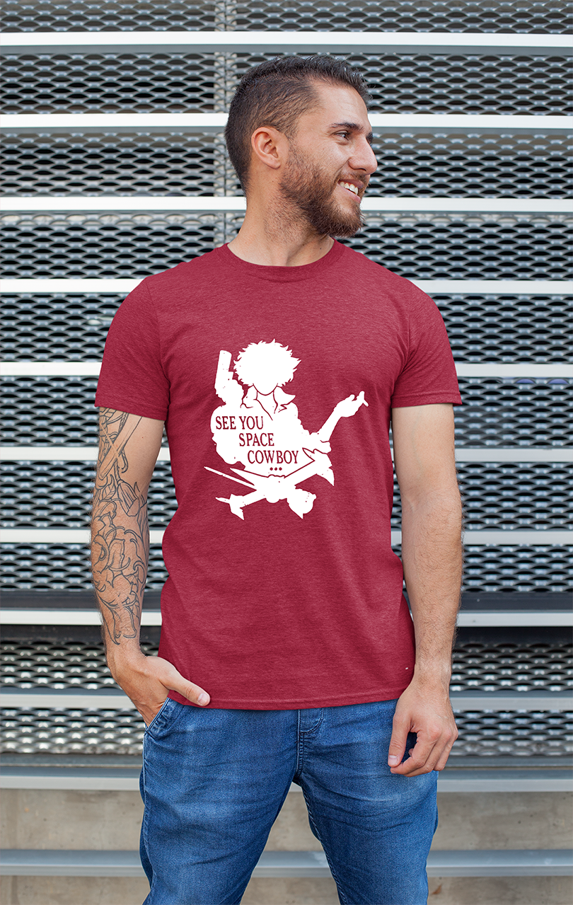 Sweaty Armpits Premium Unisex Printed T-shirt Cowboy Bebop, Vintage Anime Minimalistic Design