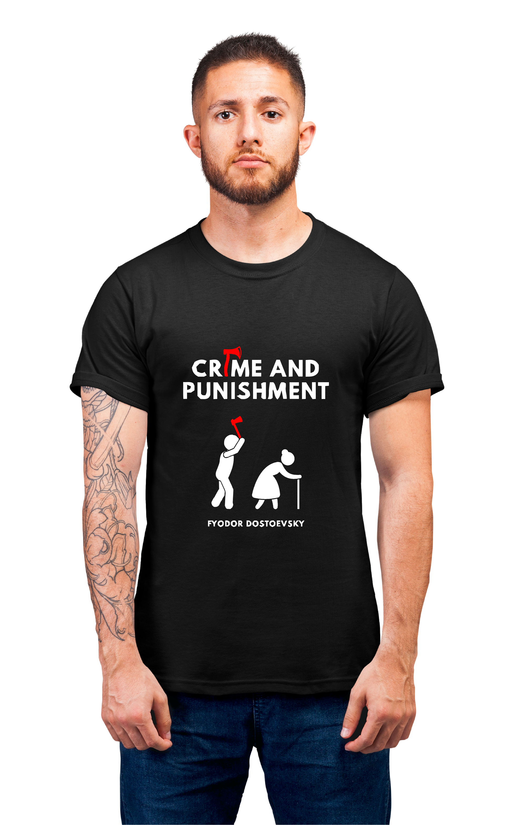 Minimalist movie-inspired T-shirt with a round neck and breathable 180 GSM material