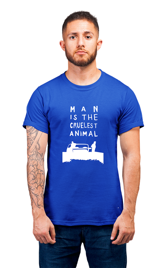 Sweaty Armpits Premium Unisex Printed T-shirt, Man Is the Cruest Animal, True Detective, Minimalistic Design