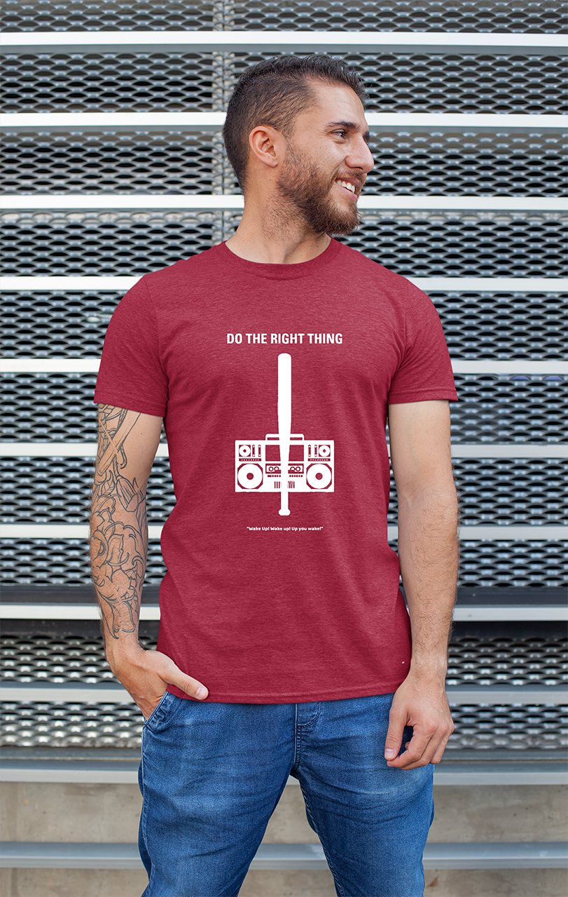 Sweaty Armpits Premium Unisex Printed T-shirts"Do The Right Thing" Cult Classic Movie Spike Lee, Minimalistic Design