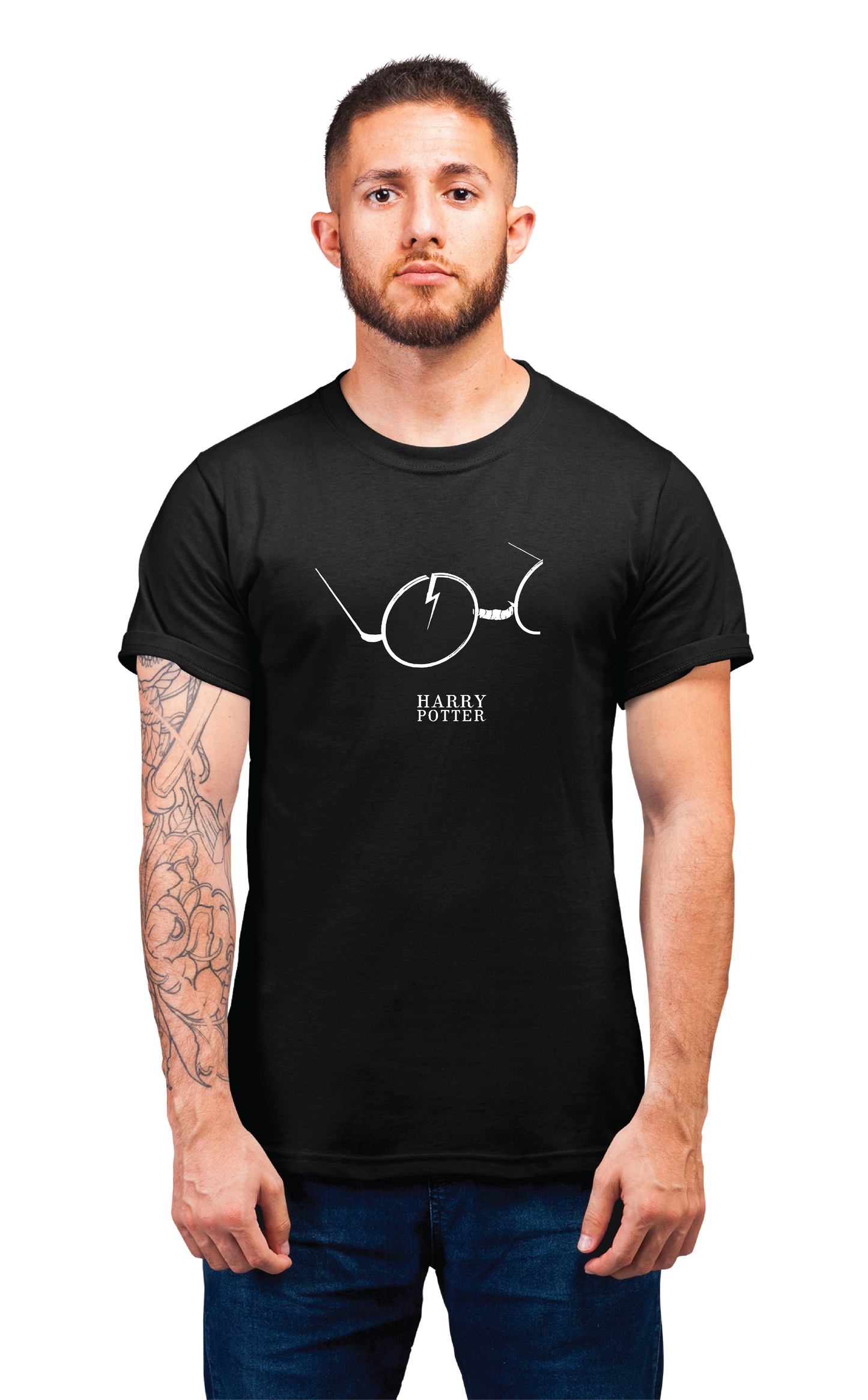 Sweaty Armpits Premium Unisex Printed T-shirt "Harry Potter" Broken Glasses With Bolt Potterhead Special, For the Wizard in you Minimalistic Design