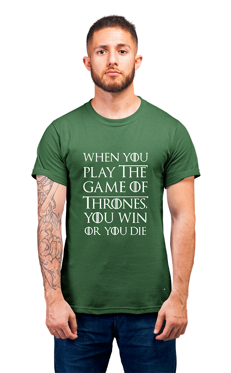Sweaty Armpits Premium Unisex Printed T-shirt "Game Of Thrones" Famous Quotes, Fantasy T.V Show, HBO Original Minimalistic Design Win Or Die