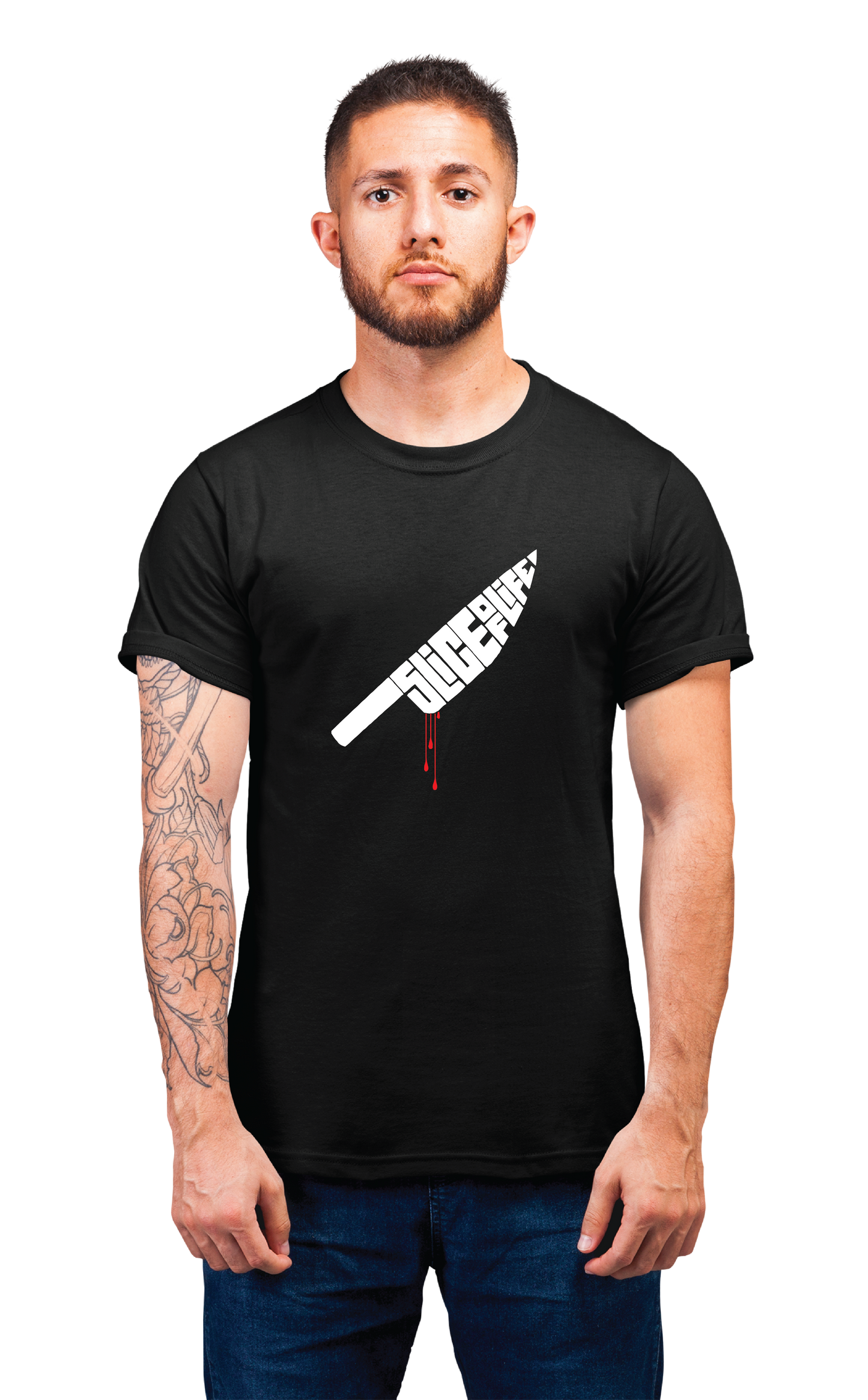Sweaty Armpits Premium Unisex Printed T-shirts "Dexter" T.V Show Psychopath "Slice Of Life" Minimalistic Design