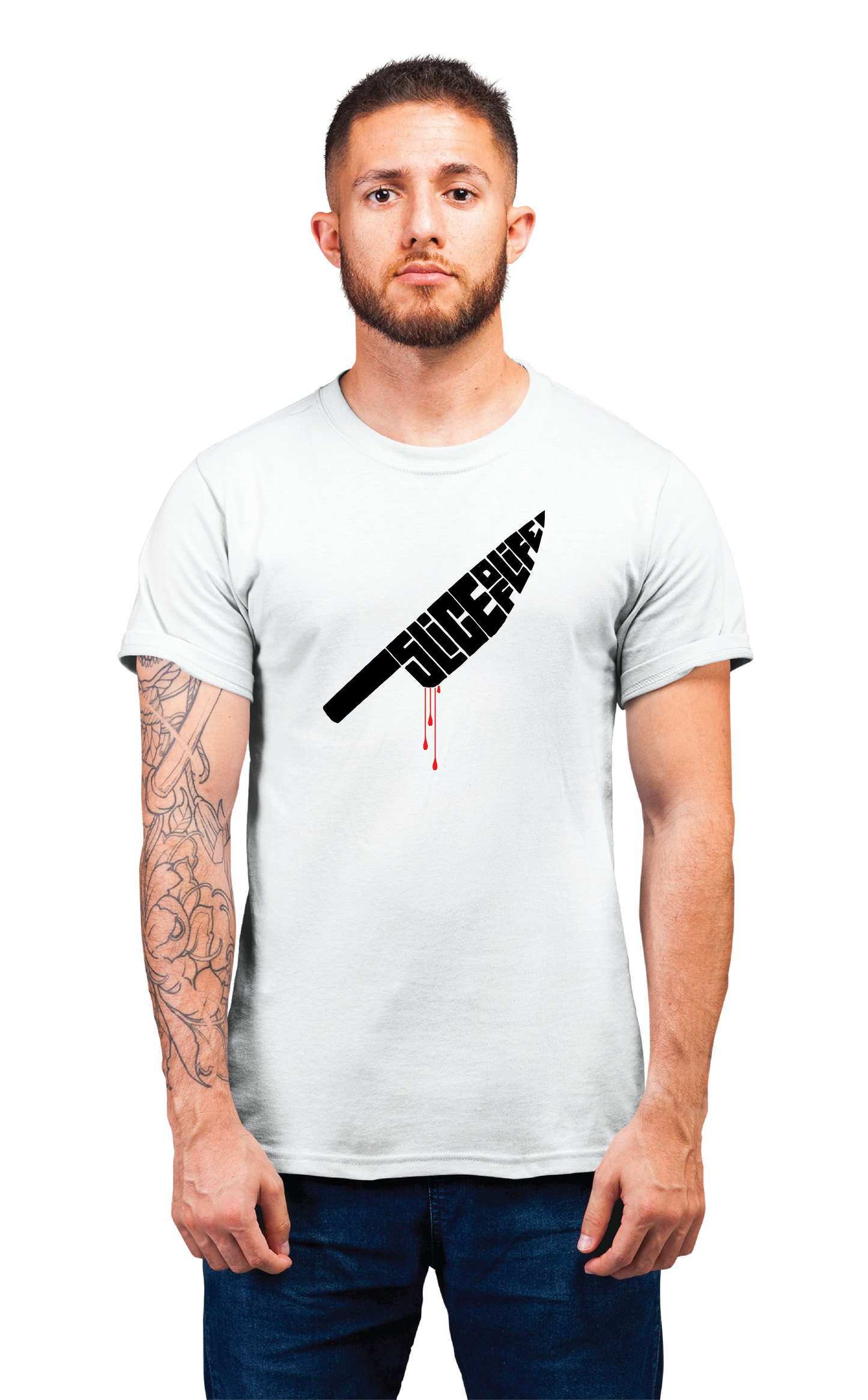 Sweaty Armpits Premium Unisex Printed T-shirts "Dexter" T.V Show Psychopath "Slice Of Life" Minimalistic Design