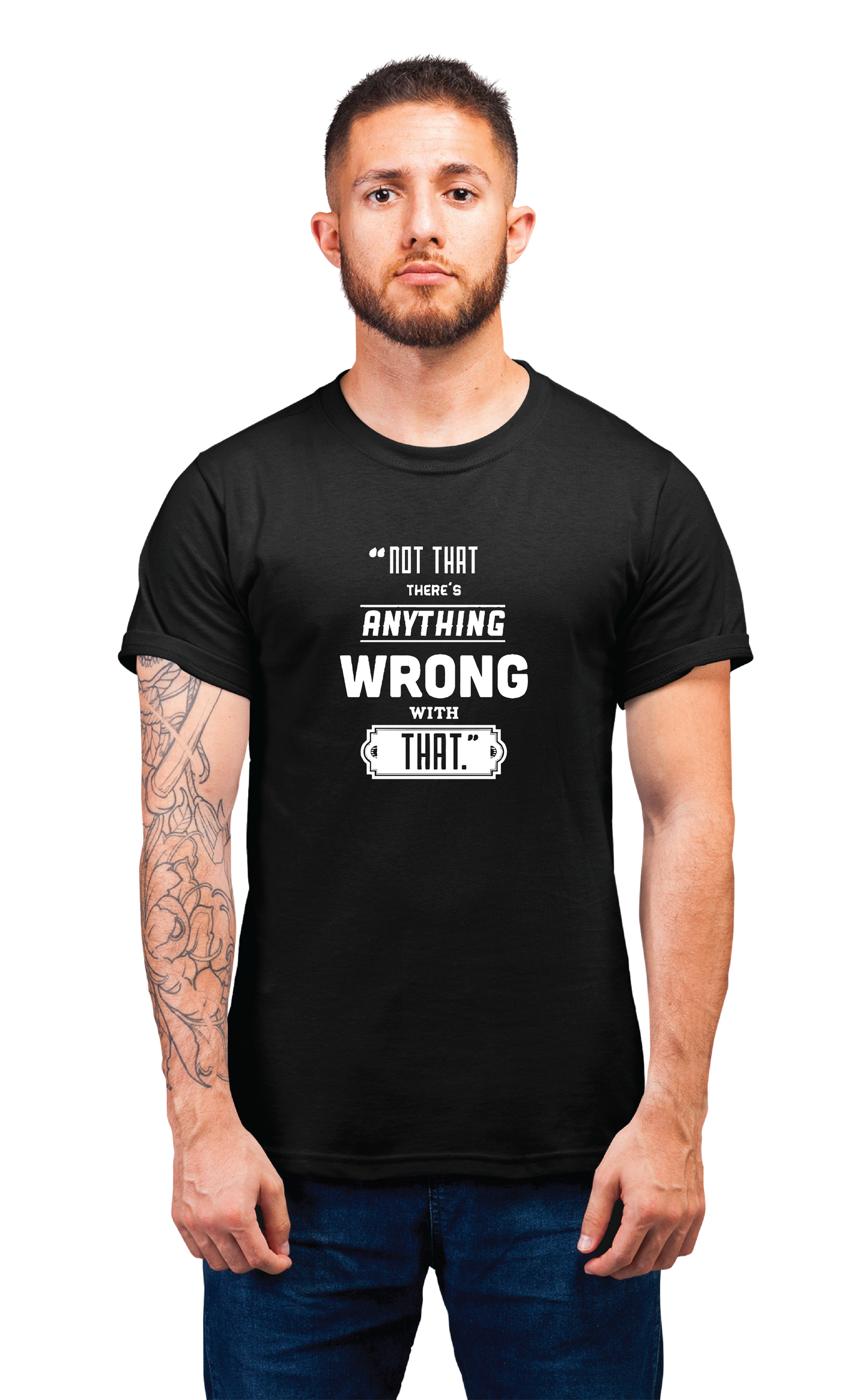 Sweaty Armpits Premium Unisex Printed T-shirt T.V Show, Comedy Sitcom Seinfeld "Not That There Is Anything Wrong With That" Minimalistic Design
