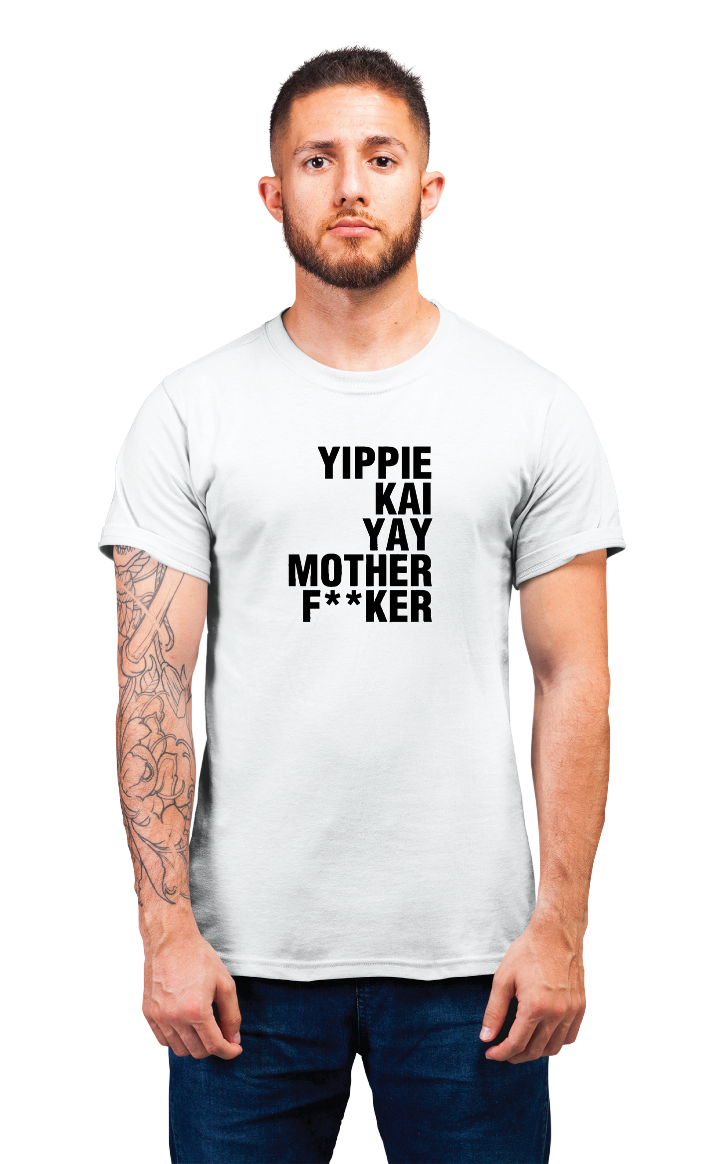 Sweaty Armpits Premium Unisex Printed T-shirt Die Hard Bruce Willis "Yippie" Minimalistic Design