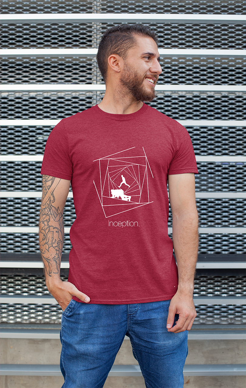 Sweaty Armpits Premium Unisex Printed T-shirt  Inception "Hallway Fight Scene" Christopher Nolan Movie Sci-Fi Epic Heist Movie,  Minimalistic Design