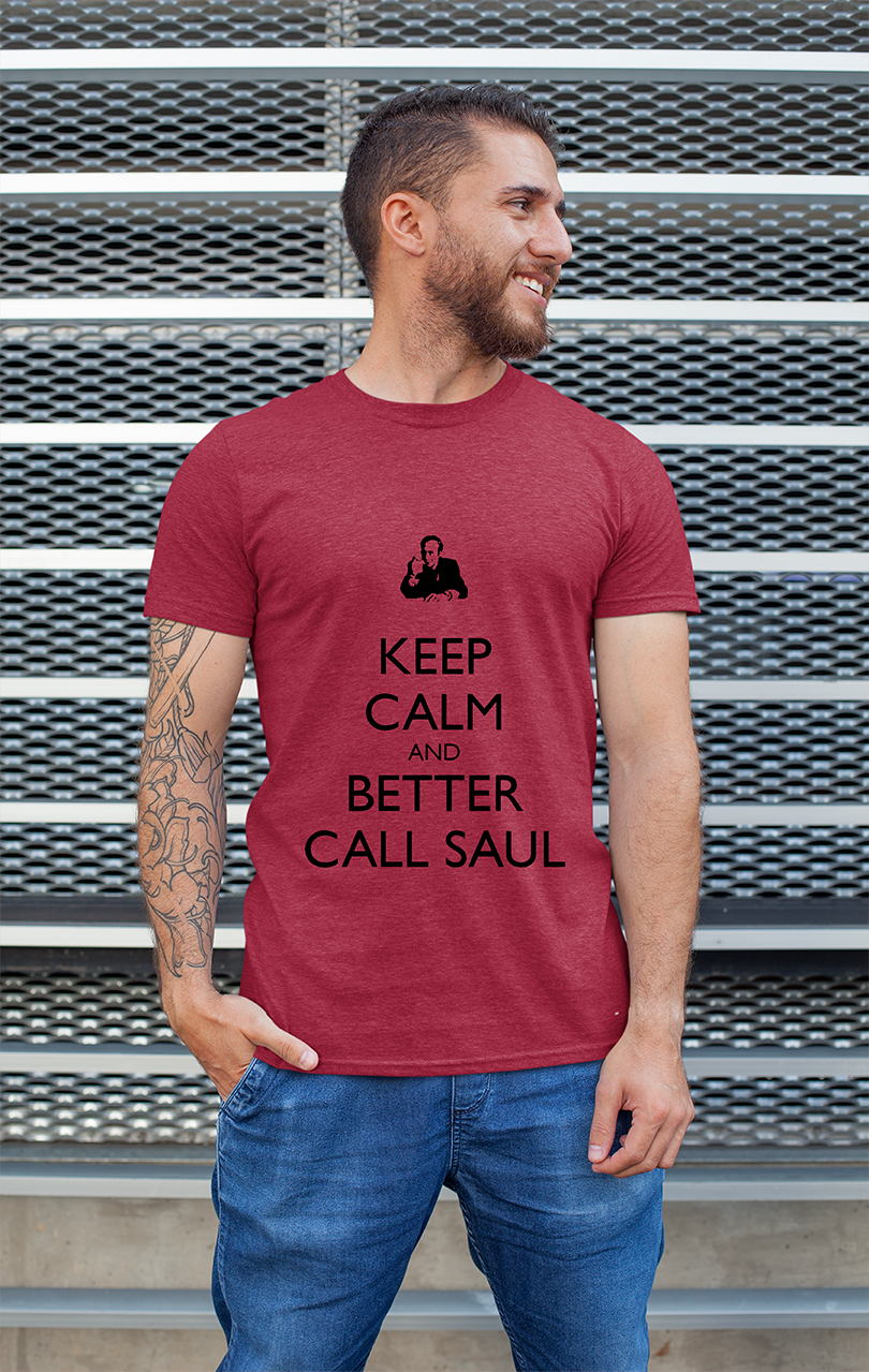 Sweaty Armpits Premium Unisex Printed T-shirt Better Call Saul T.V Show Prequel To Breaking Bad "Keep Calm" Minimalistic Design