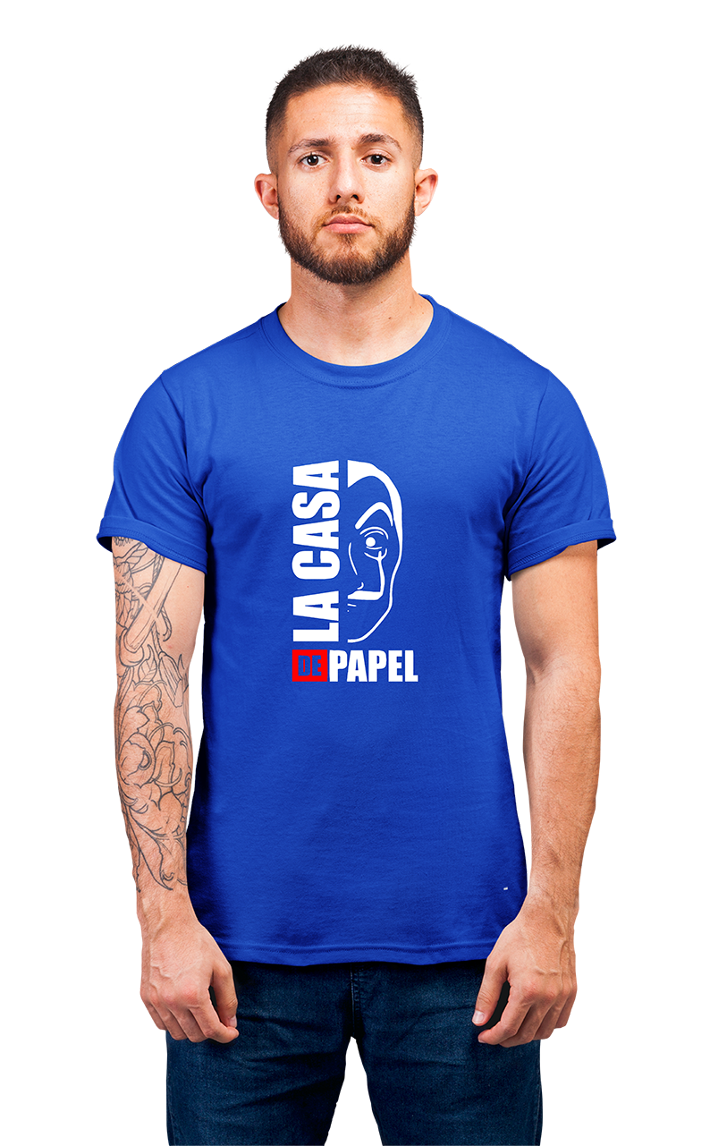 Sweaty Armpits Premium Unisex Printed T-shirt "Money Heist" Netflix Original Thriller La Casa De Papel Minimalistic Mask Design