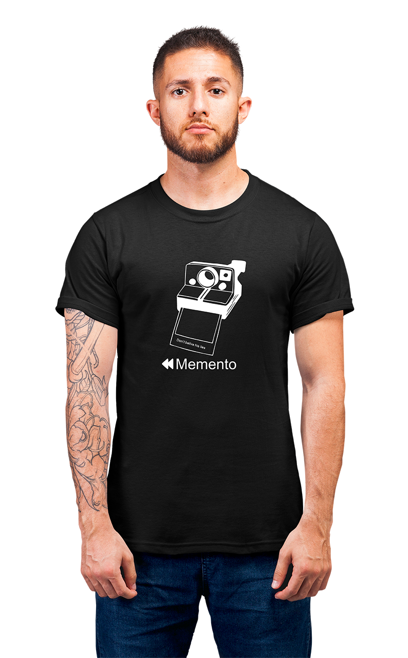 Sweaty Armpits Premium Unisex Printed T-shirt Memento Movie, Polaroid Camera Minimalistic  Design