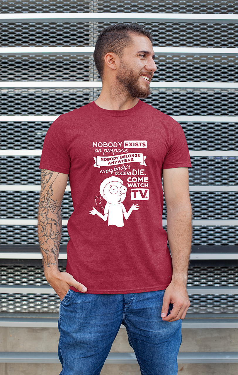Sweaty Armpits Premium Unisex Printed T-shirts "Rick And Morty" Sci-Fi Comedy Animated Show, "Morty Quote" Minimalistic Design