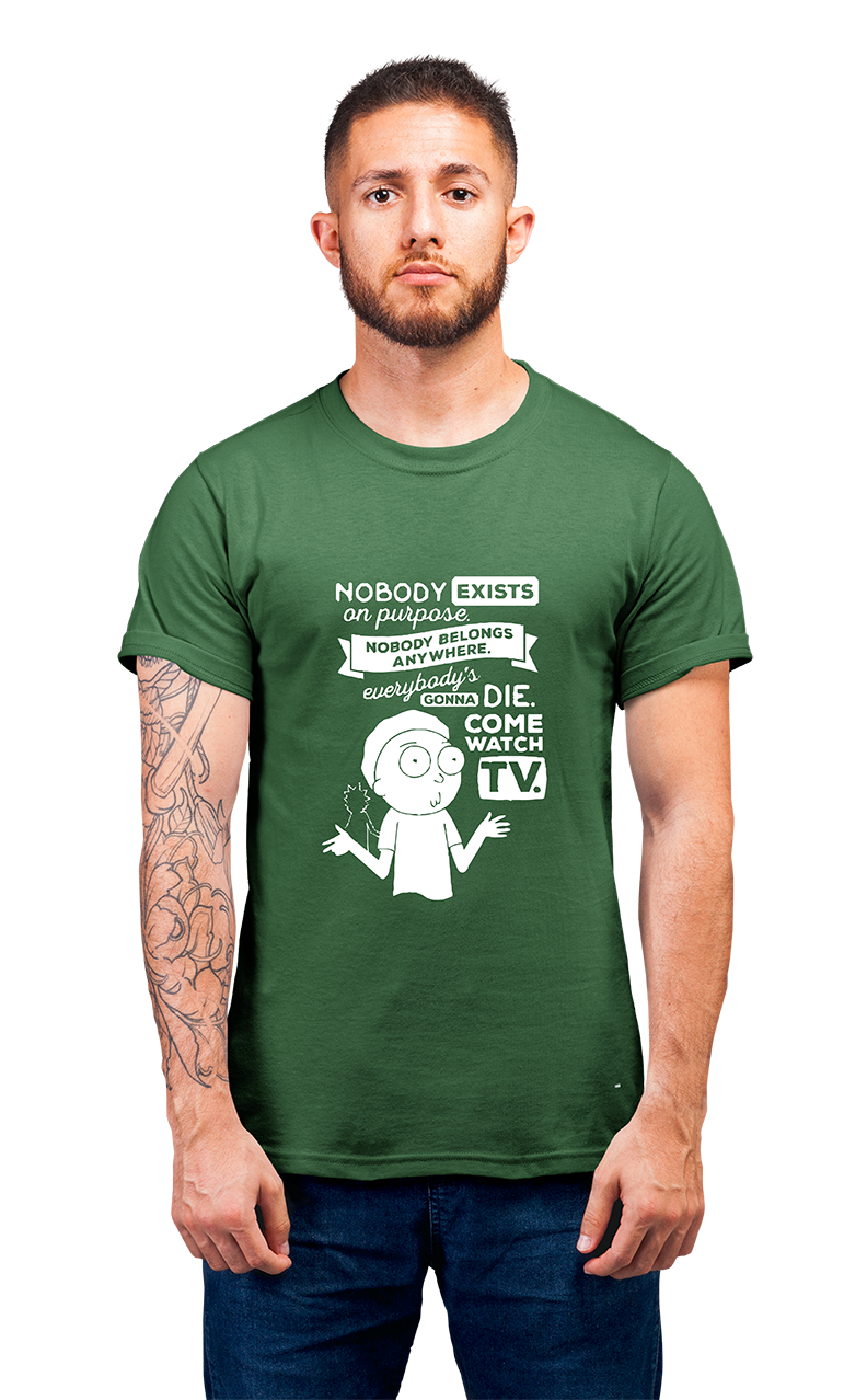 Sweaty Armpits Premium Unisex Printed T-shirts "Rick And Morty" Sci-Fi Comedy Animated Show, "Morty Quote" Minimalistic Design