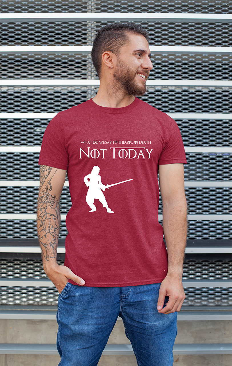 Sweaty Armpits Premium Unisex Printed T-shirt "Game Of Thrones" Arya Stark "Not Today" Minimalistic Design