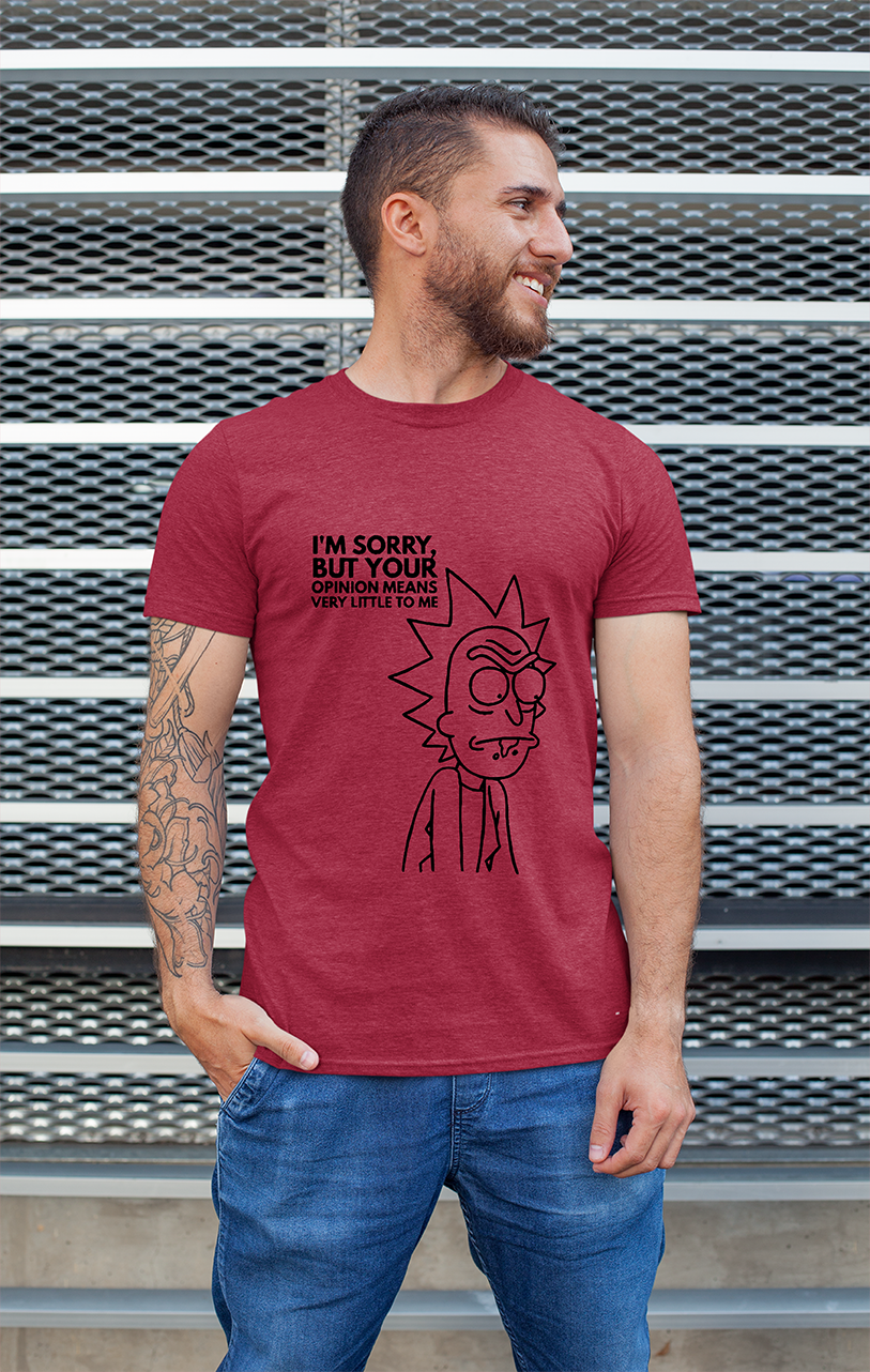 Sweaty Armpits Premium Unisex Printed T-shirts Rick and Morty "Rick Quote" Rick Line Art T.V Show Animated Comedy Sci-Fi Show Minimalistic Design