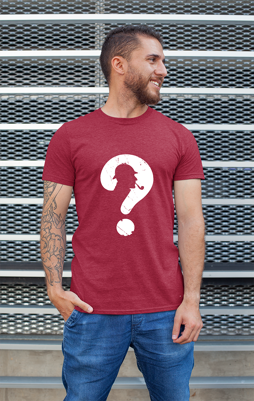 Sweaty Armpits Premium Unisex Printed T-shirts Sherlock Holmes Sherlock In A Question Mark Sir Arthur Conan Doyle  Show Minimalistic Design