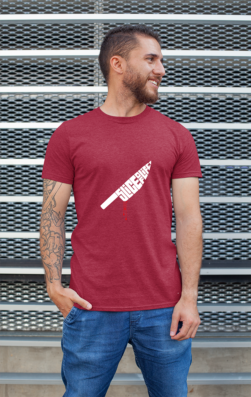 Sweaty Armpits Premium Unisex Printed T-shirts "Dexter" T.V Show Psychopath "Slice Of Life" Minimalistic Design