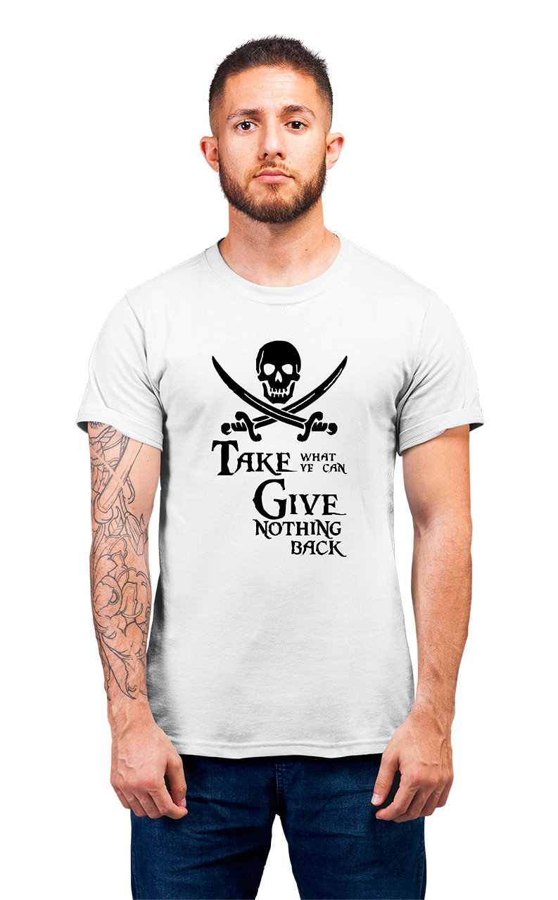 Sweaty Armpits Premium Unisex Printed T-shirts Pirates Of The Caribiean Take What You Can Give Nothing Back Minimalistic Design