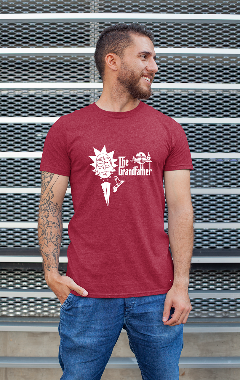 Sweaty Armpits Premium Unisex Printed T-shirt Rick and Morty "Rick " "The Grandfather" T.V Show Animated Comedy Sci-Fi Show Minimalistic Design