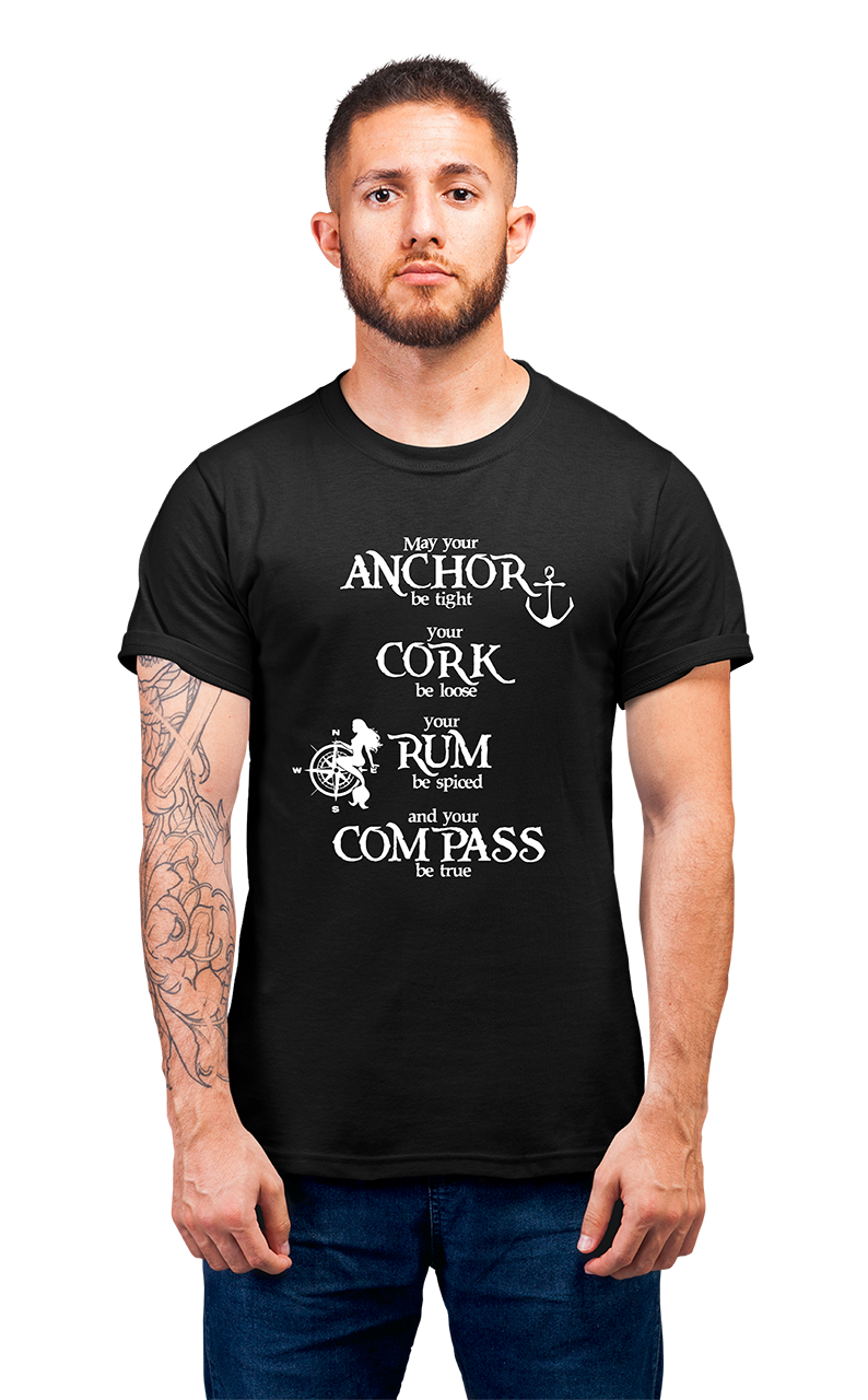 Sweaty Armpits Premium Unisex Printed T-shirt True Compass "Pirates Of The Caribbean" Minimalistic Design
